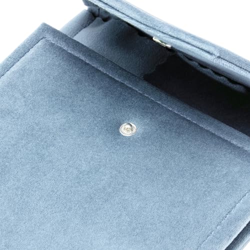 Velvet Necklace Jewelry Travel Folder Storage Display Case (Light Ocean Blue) - color: Light Ocean Blue