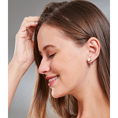 YOQUCOL Simulated Freshwater Pearl Clip On Earrings Not Pierced Elegant Stud Jewelry For Women - color: 8MM-White