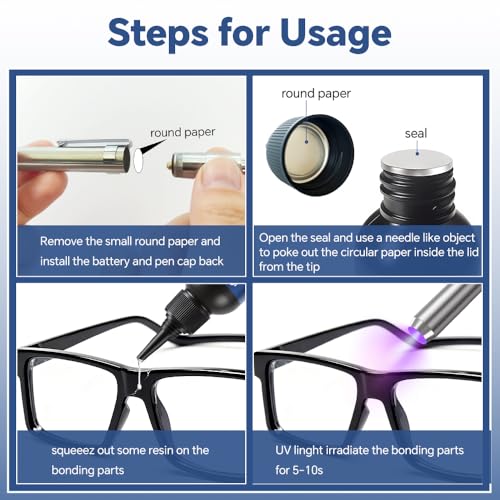 UV Resin Kit with Light,50g Fast Curing & Bonding UV Resin and 395nm UV Flashlight for Beginner,UV Glue Adhesive for Bonding Jewelry,Plastic and Glass Repairs - size: 50g