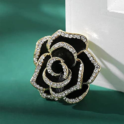Women Camellia Flower Pearl Enamel Brooch Pins for Ladies Jewelry Fashion - color: E