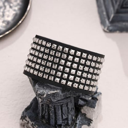 Mens Bracelet Braided Leather Punk Rock Cuff Bracelets Wrap Bracelet for Men Women Black - color: G
