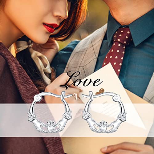 S925 Sterling Silver Celtic Knot Earrings for Women Irish Good Luck Drop Dangle Hook Earrings - style: Hoop - Celtic Claddagh