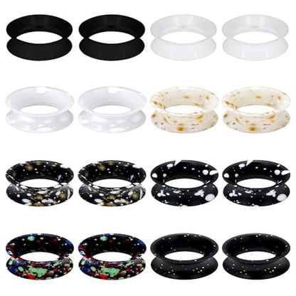 Jenxnjsjo 14g to 7/8in Ear Gauges Plugs Tunnels Taper Earrings Stretching Expander Kit Set for Women Men - color: 043: Silicone Double Flare Ⅲ, size: 3/4in (18mm)