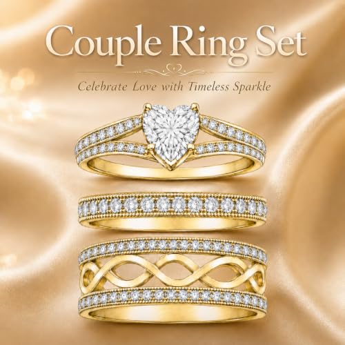 3Piece Moissanite Ring Set for Couples 925 10K 14K 18K Moissanite Wedding Ring - style: Ring 2
