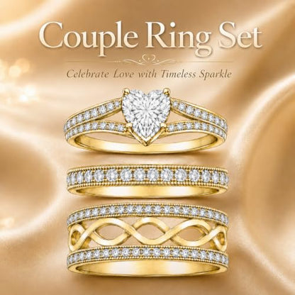 3Piece Moissanite Ring Set for Couples 925 10K 14K 18K Moissanite Wedding Ring - style: Ring 2