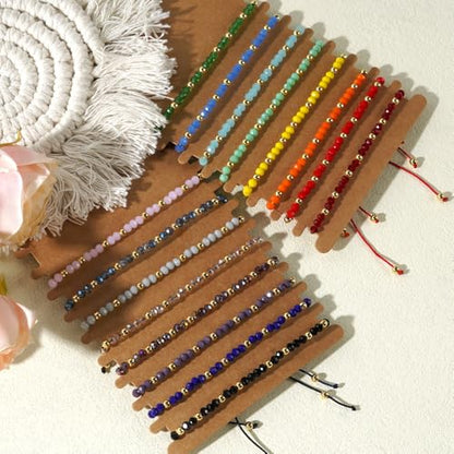 Healing Crystal Bracelets for Women Men Natural Stone Beaded Stretch Bracelet Handmade Gemstone Reiki Spiritual Jewelry Gifts