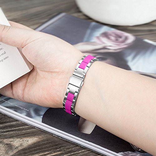 Compatible with Alta Bands Metal, Special Edition Replacement for Alta HR Stainless Steel Bands Adjustable Accessory Wristband Small Large for Alta Bracelet Women Men - color: B5-Silver-Rose