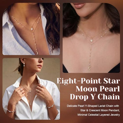 14K Gold/Silver Plated Miraculous Medal Rosary Cross Necklace Women | Miraculous Medal Y-Chain Rosary Necklace, Premium Gift Box, Catholic Milestone Gifts, Daily Faith Wear - style: Gold Style3