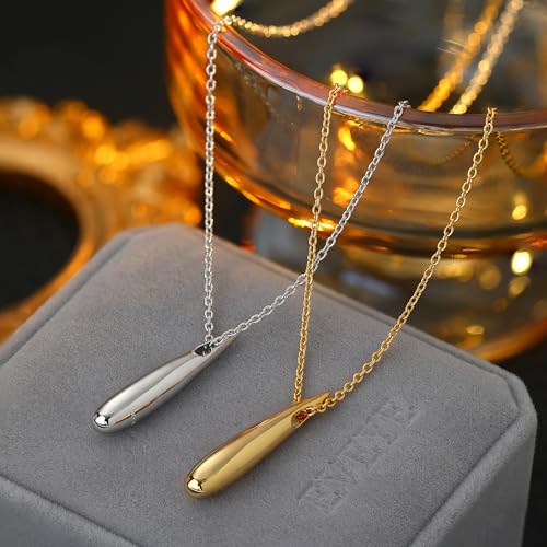 EVEYE S925 Sterling Silver Necklace For Women, Teardrop Pendant Necklaces, Pear Pendant Necklace Jewelry Minimalist style Gift - color: Gold