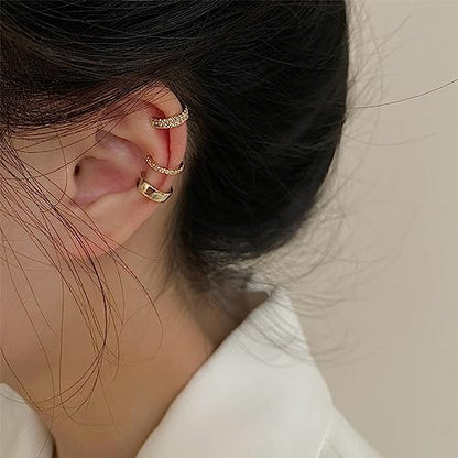 Ear Cuffs Non Piercing Ear Cuff Earrings for Women Gifts Trendy Stuff Clip on Cartilage Earrings Stacks Fake Earrings Jewelry Gifts - color: B2:gold ear cuff 3pcs