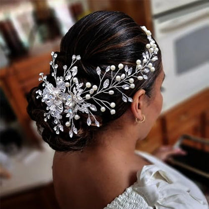 Wedding Hair Pieces for Brides, Rhinestone Bridal Hair Comb | Elegant Wedding Hair Accessories for Bridesmaid, Headwear for Party, Prom or Birthday
