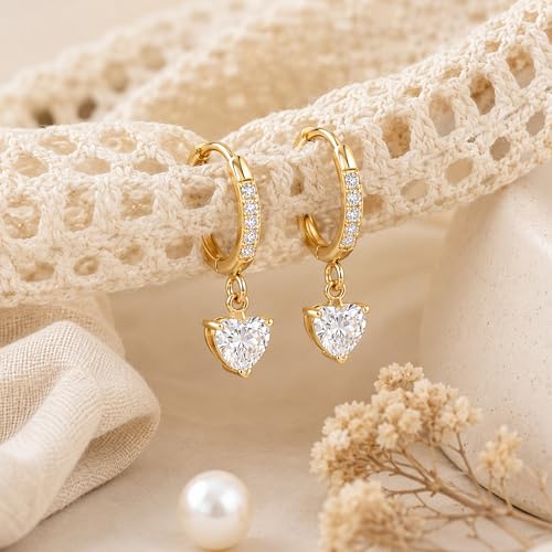 Mchic Dangle Earrings for Women: 18K Gold Plated CZ Drop Earrings Dainty Trendy Hypoallergenic Teardrop Bridal Wedding Style, Sparkly Elegant Dangling Jewelry Gift for Women Bridesmaid Prom Formal - color: Style 8-Gold