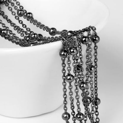 33FT 2mm Gunmetal Black Satellite Bead Chains Roll Bulk for Jewelry Making | 304 Stainless Steel Ball Beaded Cable Link Chains Spool for Necklace DIY Craft - color: Black Big Beads Satellite Cable Chain