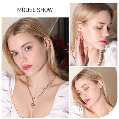 PABBEU 925 Sterling Silver Small Hoop Earrings Set for Women Hypoallergenic | 3Pairs Cubic Zirconia Small Huggie Hoop Earrings Set 13/15/20mm,Nickel-Free Lightweight Comfortable Sleeper Earrings Gift Set - color: 13/15/20mm HMT Rose Gold