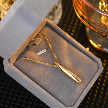 EVEYE S925 Sterling Silver Necklace For Women, Teardrop Pendant Necklaces, Pear Pendant Necklace Jewelry Minimalist style Gift - color: Gold