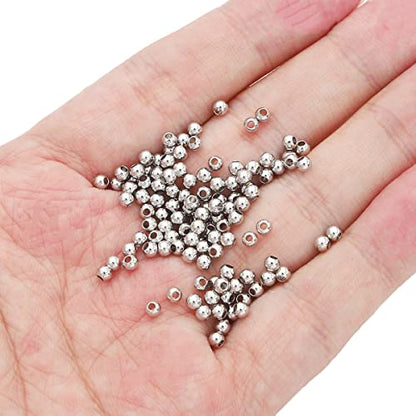 Platinum Plated Round Spacer Beads 3mm 300pcs for Jewelry Making Findings Non Tarnish - color: Platinum, size: 3mm