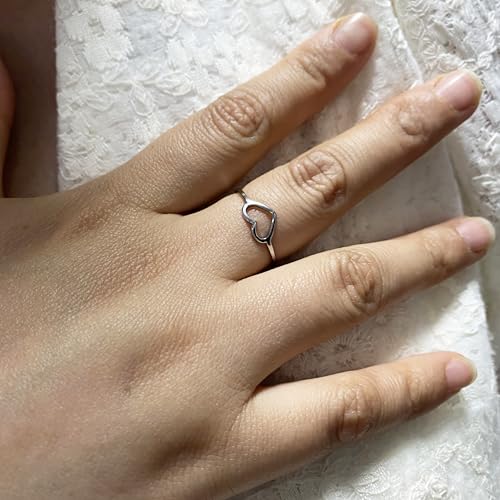 Love Plain Stacking Band Statement Wedding Promise Ring For Women | Stainless Steel, Cute Hollow Heart Design,Waterproof,Tarnish Resistant,Gift For Mother’s Day, Valentine’s Day, Christmas - color: Gold