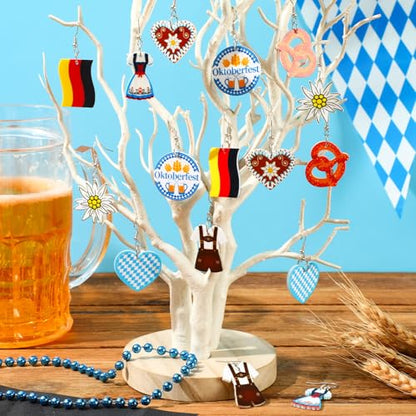 8 Pairs Oktoberfest Acrylic Earrings for Women Bavarian Jewelry | Munich Beer Dangle Earrings, Oktoberfest Holiday Jewelry Gifts Party Accessories, Lightweight Acrylic, Double Side - style: Oktoberfest