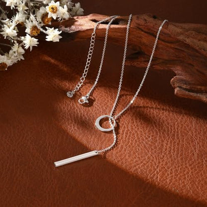 VIROMY Gold Long Y Necklaces for Women Trendy - Dainty Lariat Chain Drop Pendant Necklace for Women Gold Statement Jewelry - color: Y Necklace 01-Silver