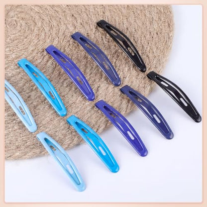 obeoby 40Pcs 2.36In Metal Snap Hair Clips No-slip Barrettes for Women Girls - color: Blue