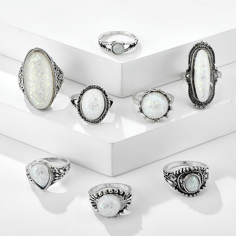 Chunky Stackable Rings Set For Women Open Adjustable Bold Thick Geometric Knuckle Rings Minimalist Statement Jewelry Gift - style: Style 5