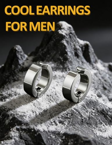Stainless Steel Mens Womens Clip On Earrings Hoop Huggie Non-Piercing 3 Pairs - color: 1 Pairs(Silver)