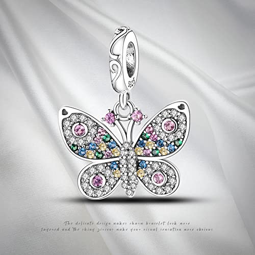 Pandach Animal Charm Bead fits Charms Bracelets for Woman-925 Sterling Silver Dangle Pendant Bead,Jewelry Beads Gifts for Women Bracelet&Necklace - style: AAAAA Zirconia Butterfly Pendants