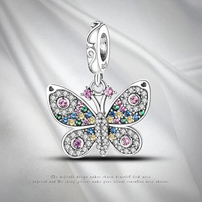 Pandach Animal Charm Bead fits Charms Bracelets for Woman-925 Sterling Silver Dangle Pendant Bead,Jewelry Beads Gifts for Women Bracelet&Necklace - style: AAAAA Zirconia Butterfly Pendants