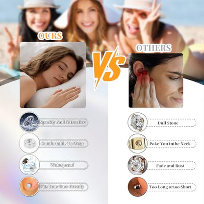 Surgical Steel Earrings for Sensitive Ears Hypoallergenic 20G Stainless Steel Stud Hoop Earrings for Women Men Small Opal Ball CZ Surgical Steel Flat Back Earrings Cartilage Earrings Hoop Stud - color: Silver
