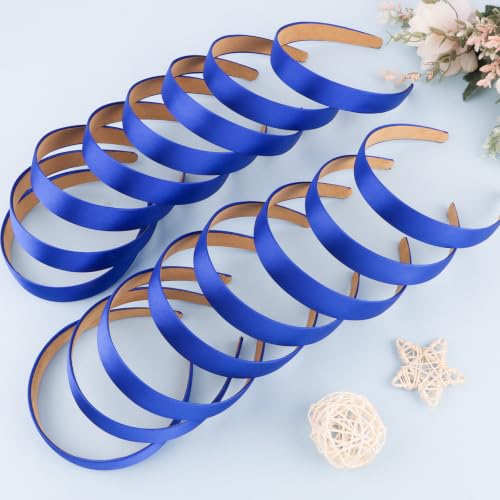 Wecoe Satin Headbands, 16 Pcs 1 Inch Hair Bands for Women & Girls(Set J) | Great for daily wear, festive looks & DIY crafts - color: Set J