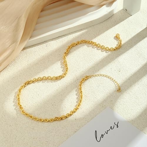 Gold Necklace For Women, Layered 14K Real Gold Plated Necklaces For Women,Dainty Gold Paperclip Chain Tear Circle CZ Pendant Necklace Stack,Trendy Gold Jewelry Set Gifts - style: Small Paperclip-Gold