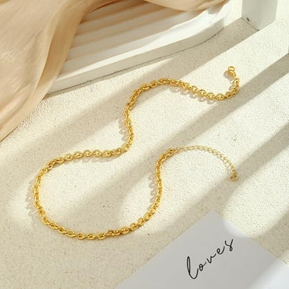 Gold Necklace For Women, Layered 14K Real Gold Plated Necklaces For Women,Dainty Gold Paperclip Chain Tear Circle CZ Pendant Necklace Stack,Trendy Gold Jewelry Set Gifts - style: Small Paperclip-Gold