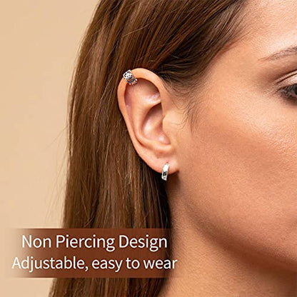 ChicSilver 925 Sterling Silver Ear Cuffs Non-Piercing Cartilage Earrings: Various Styles, Conch Cuffs (with Gift Box) - style: B: 5mm Cetic Cuff