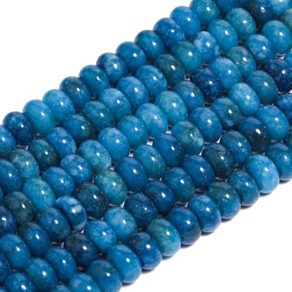Songxi 5x8mm Natural Apatite Stone Rondelle Beads, 75PCS Spacer Round Loose Abacus Beads for Jewelry Making, Gemstone for Bracelet Necklace Earrings, Arts and Crafts - color: Apatite Stone