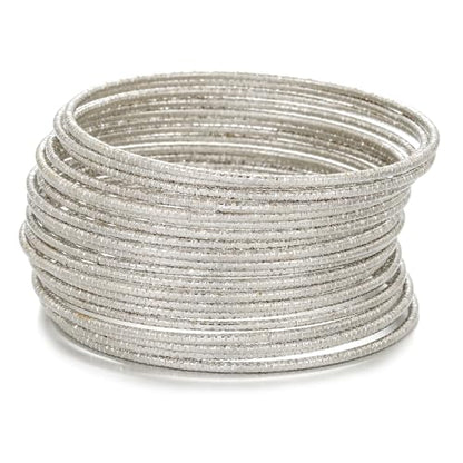 Gold Bangles for Women, 12 Pcs Boho Stackable Bracelets Multi Layer Textured Chunky Bracelets Jewelry Set for Women - color: Style C- 20 pcs silver
