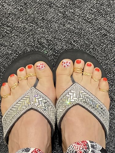 QWALIT Toe Rings for Women Gold Toe Ring Gold Ankets for Women Silver Toe Ring Stainless Steel Waterproof Trendy Anklet no Tarnish - color: 13-6pcs-gold