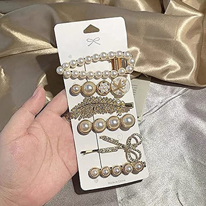 Pearls Hair Clips Pins for Women Girls Trendy Hair Barrettes for Thick Thin Hair for Birthday Gifts Bling Hairpins Headwear Barrette Styling Tools Accessories