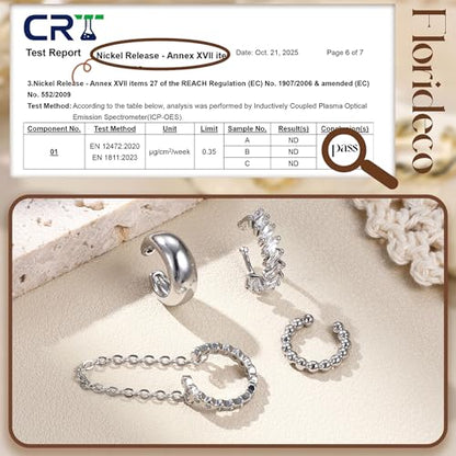 4Pcs Ear Cuffs Non-Piercing for Women Dainty 14K Gold Plated Clip On Cartilage Earrings Hypoallergenic Huggie Hoop Cuffs Fake Earings for Non Pierced Ears - color: Chunky-White Gold Plated