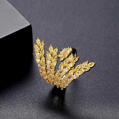 18K Gold Plated Rings for Women and Teen Girls Non Tarnish Cubic Zirconia Fidget Ring Butterfly/Snake/Mesh/Cross/Crown Knuckle Ring Open Adjustable Statement Stacking Chunky Rings - color: Gold Wheat Ears