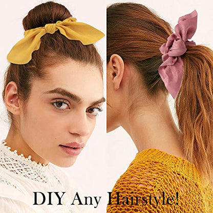 Jaciya Satin Silk Scrunchies - Women's Hair Ties for Ponytails, Thick Hair, and No Damage - color: Classic color