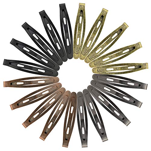 Oval Metal Hair Clips, Funtopia 40 Pcs 2.4" Snap Hair Clips Barrettes | Long Contour Hair Clip Hairpins for Women Girls Men (Classic Color) - color: 1. Classic Color
