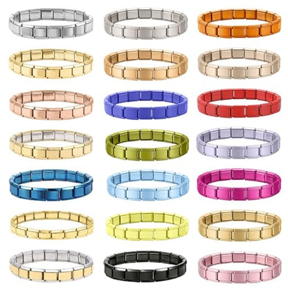 papasgix Italian Charm Bracelets, 9mm Italian Charm Bracelet Links | 9mm Stainless Steel Italian Charms, Detachable Personalized - color: Matte Purple