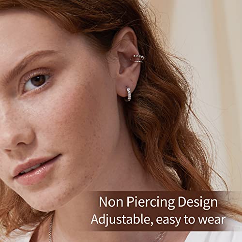 ChicSilver 925 Sterling Silver Ear Cuff Earrings Non Piercing Clip on Cartilage Cuff Earrings for Women - style: H: Beaded Ear Cuff - Silver