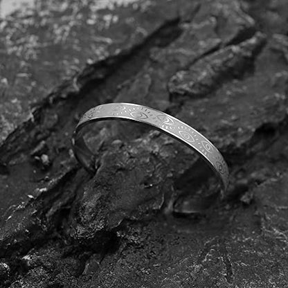 YWMAN Evil Eye Cuff Bracelet - Stainless Steel Devil’s Eye Protection Cuff Bangle - Turkey Talisman Amulet Jewelry for Women Men