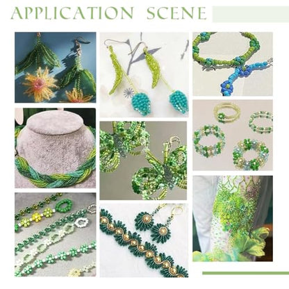 PH PandaHall 4500pcs 15 Green Colors 3mm Seed Beads 8/0 Mini Waist Beads Glass Spacer Bead Craft Crystal Bead for Friendship Bracelet Eyeglass Chain Jewelry Making DIY Crafts