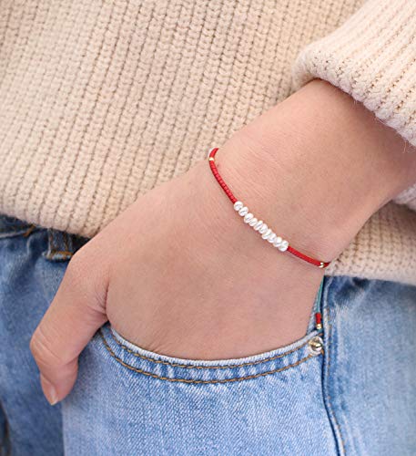 KELITCH Womens Pearl Bracelets Friendship Bracelet Handmade Miyuki Beads Charm Bracelet Holiday Gift - color: B12