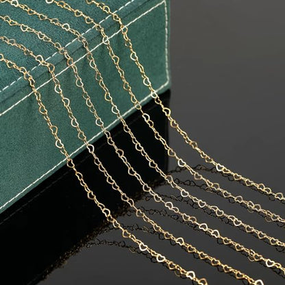 UMAOKANG 5 Meters Gold Plated Stainless Steel Chain for Jewelry Making Hollow Heart Chain Roll with Jewelry Findings - color: Gold Heart