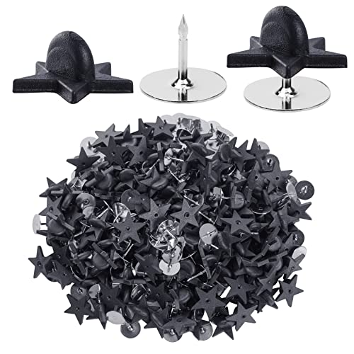 200pcs Black Rubber Pin Backs with 200pcs Blank Pins Star Shape Butterfly Clutch Tie Tacks Backings Pin Holder Keepers for Lapel Pins DIY Accessory - color: Black-star