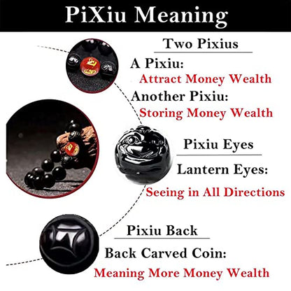 Black Obsidian Bracelet,Feng Shui Black Obsidian Wealth Bracelet for Women Men Couples Handmade Stretch Obsidian Bracelet Bangle with Carved Pixiu Tiger Eye Stone Attract Wealth Money and Good Luck - color: D,12mm,Red Agate
