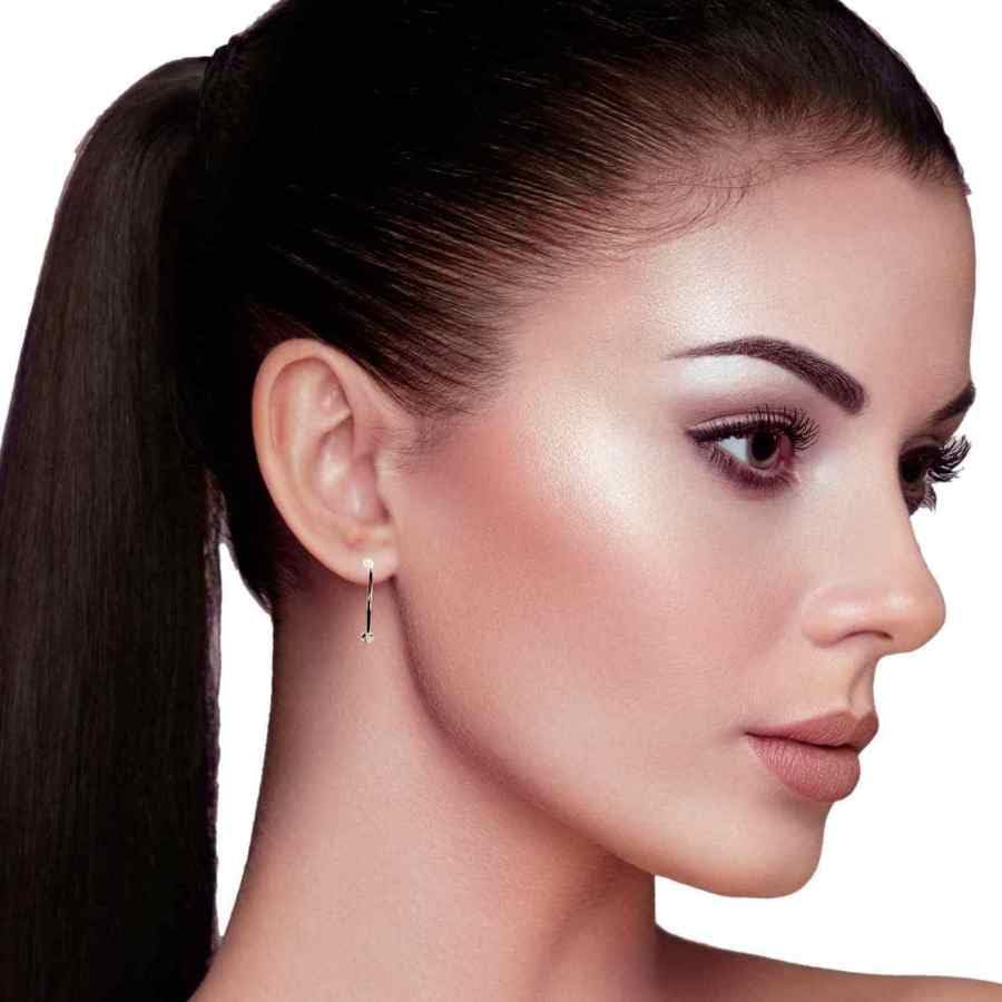 Hoop Invisible Clip On Earrings for Women Not Pierced Gold Small Twisted Hoop Comfortable Silver Large Clip On Earrings - color: Silver